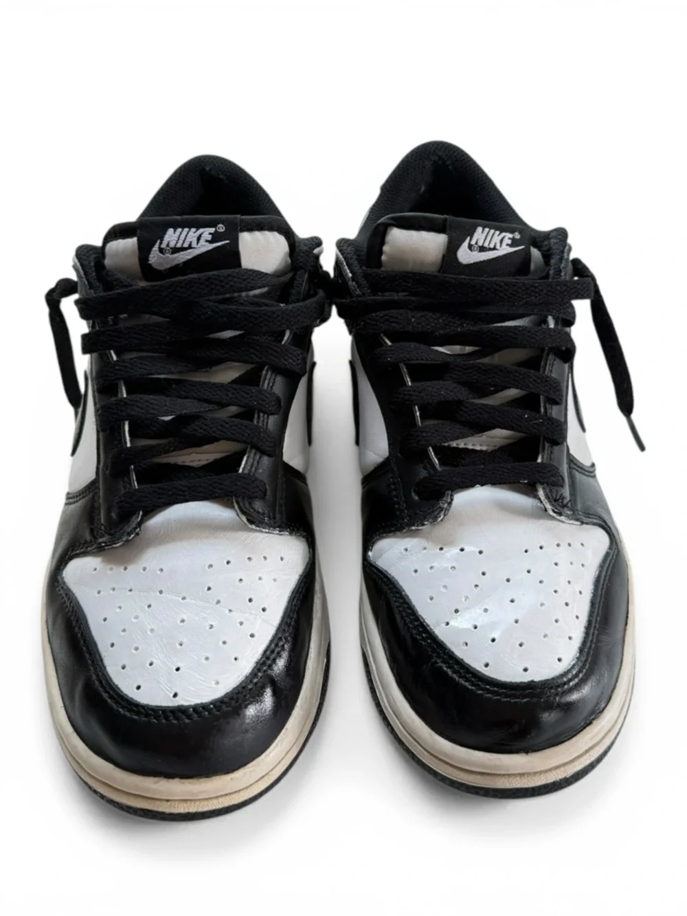 Nike Dunk Low Panda Sneakers Black White Size 7Y(Man), 8.5Y ( Woman) Lace-Up